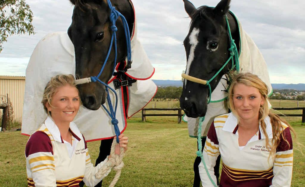 Ella and Ryle Waugh and their polocrosse horses, Glenray Indigo and Emarillion Obsession. Ella and Ryle Waugh and their polocrosse horses, Glenray Indigo and Emarillion Obsession.